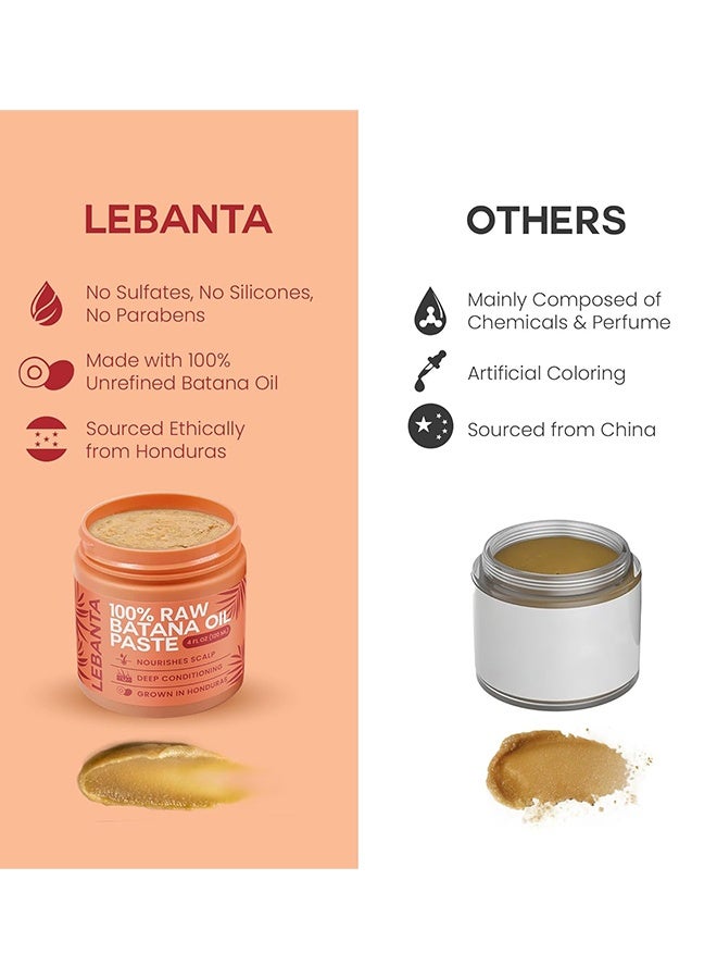 Lebanta Raw Batana Oil For Hair Growth, 100% Pure, Organic Batana From Honduras For Thick and Strong Natural Hair, Unrefined Cold Pressed Cosmetic Scalp Mask Fr Men & Women, Botana Oil Hair Growth Thickening Hair & Radiance Nourishment Skin, 120ML - Image 5